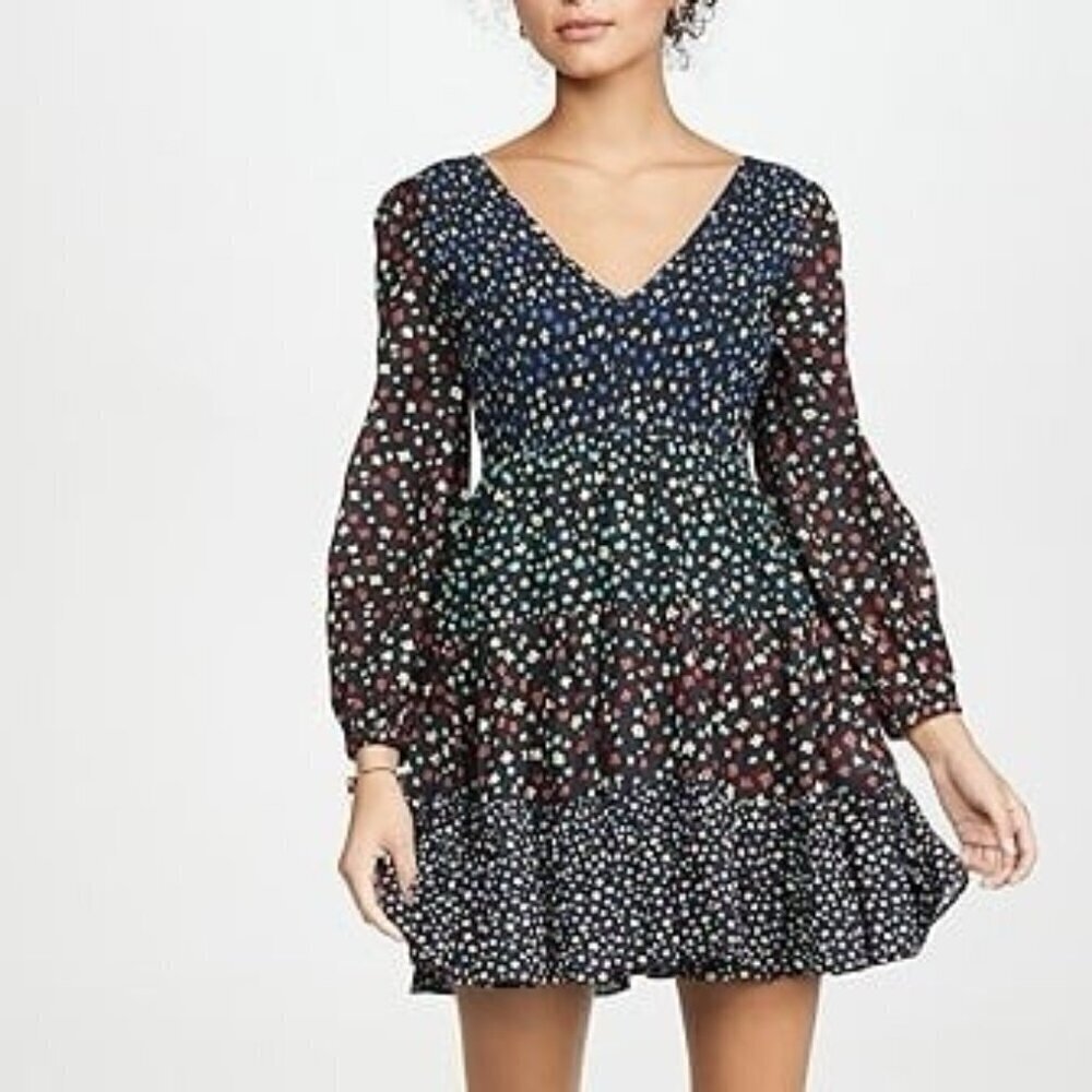 RIXO LONDON Sasha Dress In Mixed Ditsy Floral